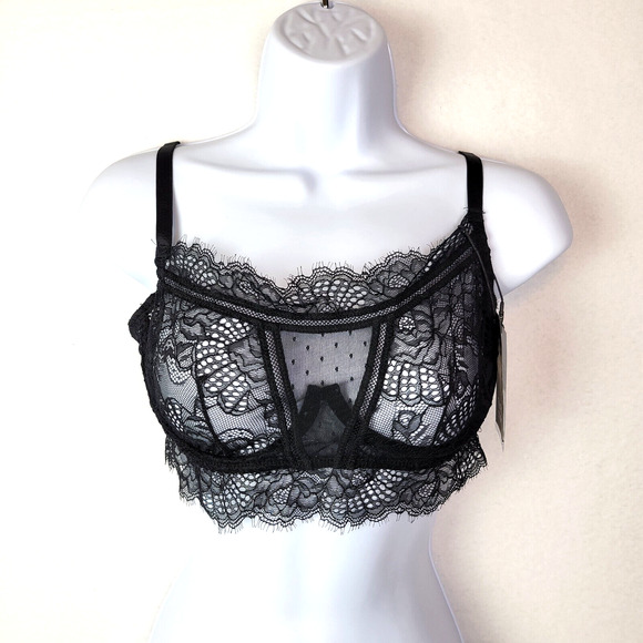 Thistle and Spire Other - Thistle and Spire Womens Amore Lace Bra Underwire Sheer Size XS+ Black Corset